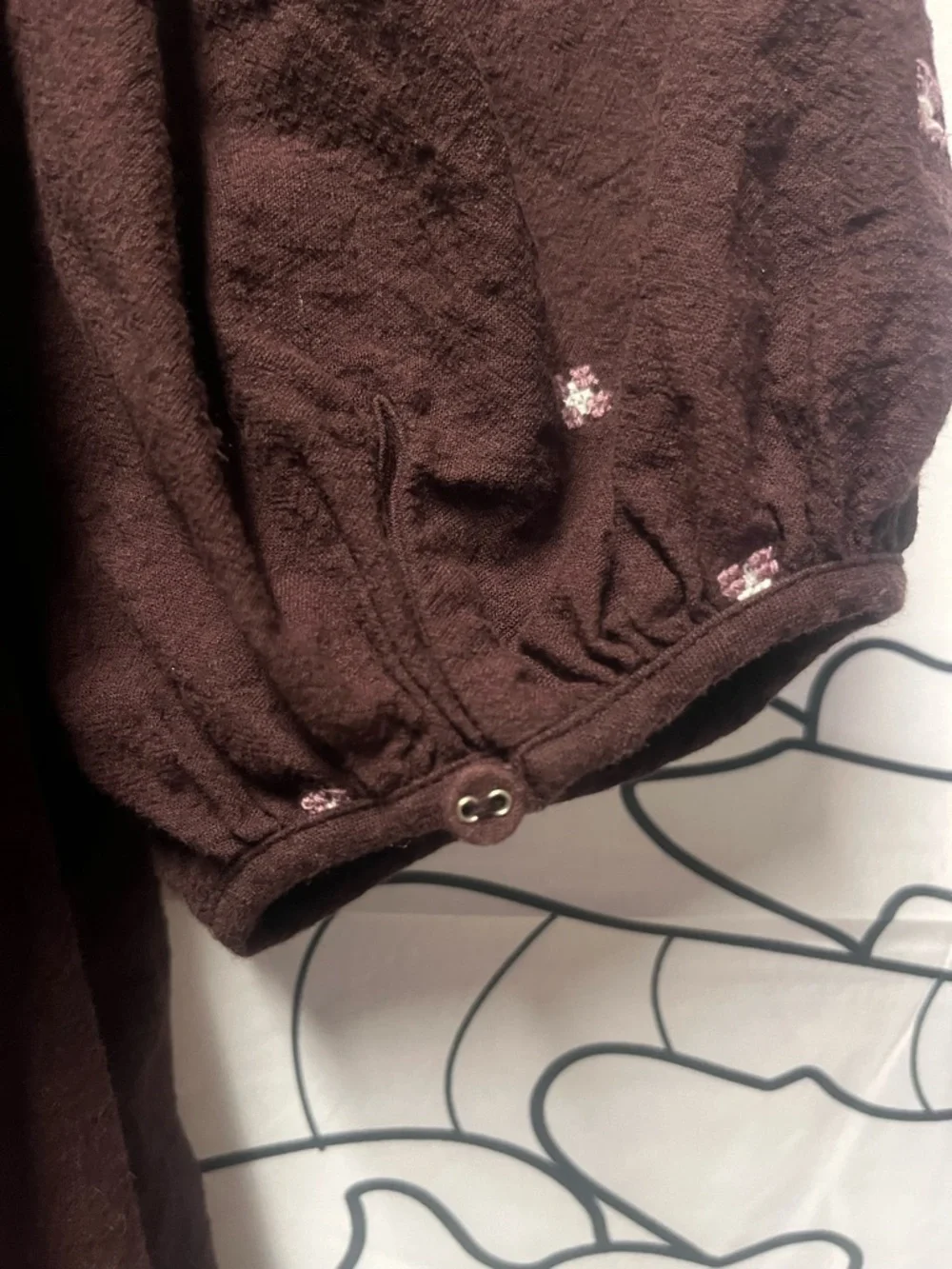 Madewell 100% Crinkle Cotton Embroidered Square Neck Puff Sleeve Top (291)